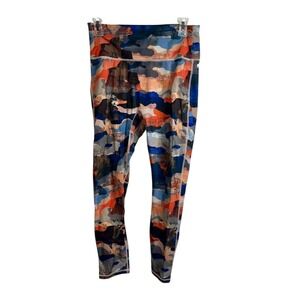 Fabletics Multi Color Camo Print High Waisted Athletic Leggings Yoga Pants Large